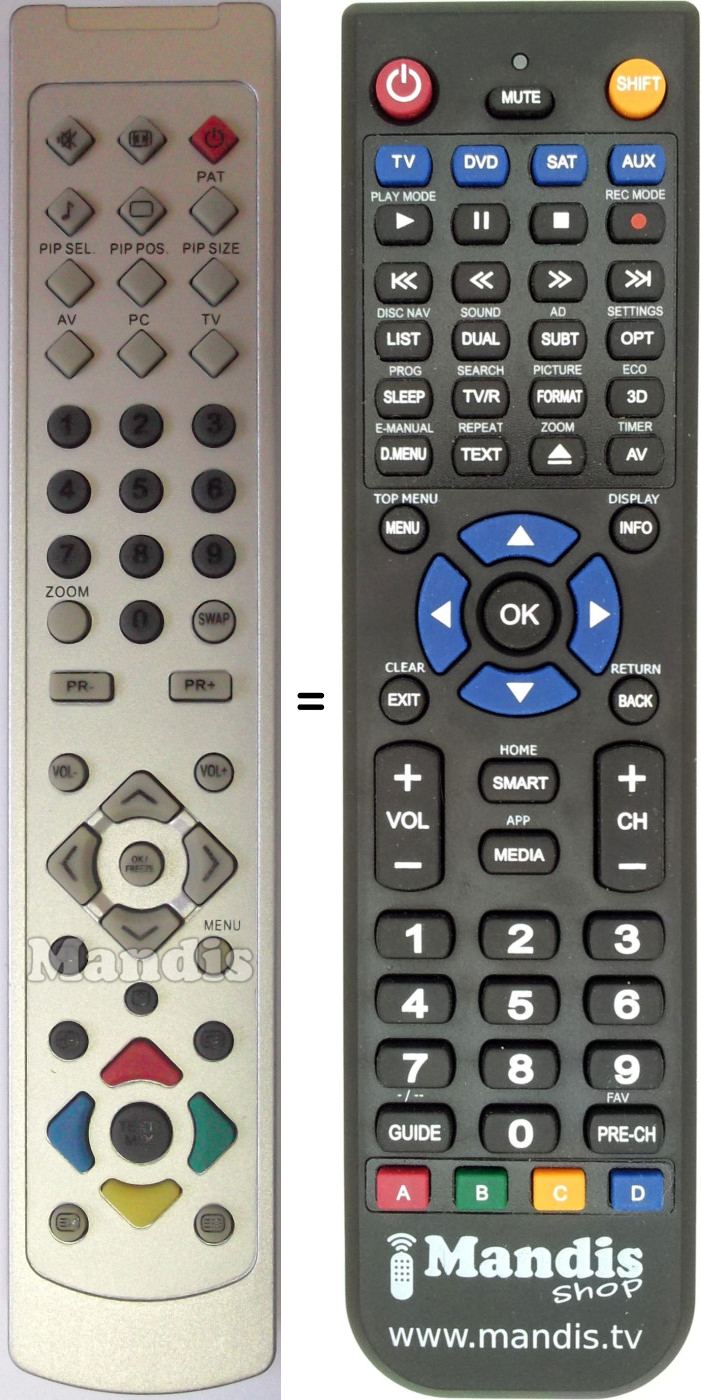 Replacement remote control TEC Y10187R
