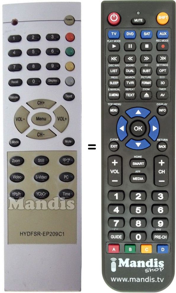 Replacement remote control Techwood HYDFSREP209C1