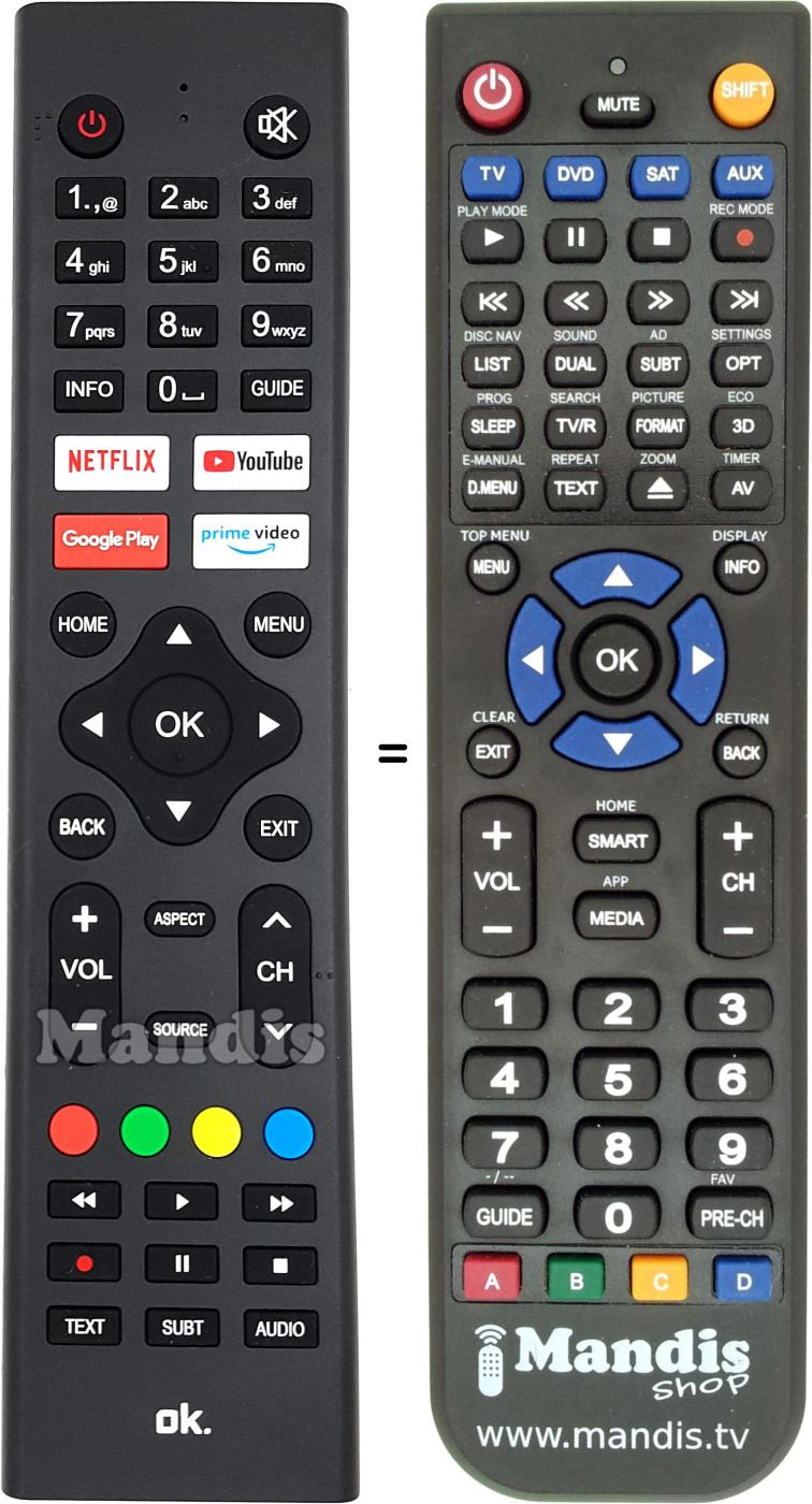 Replacement remote control ok. OK006