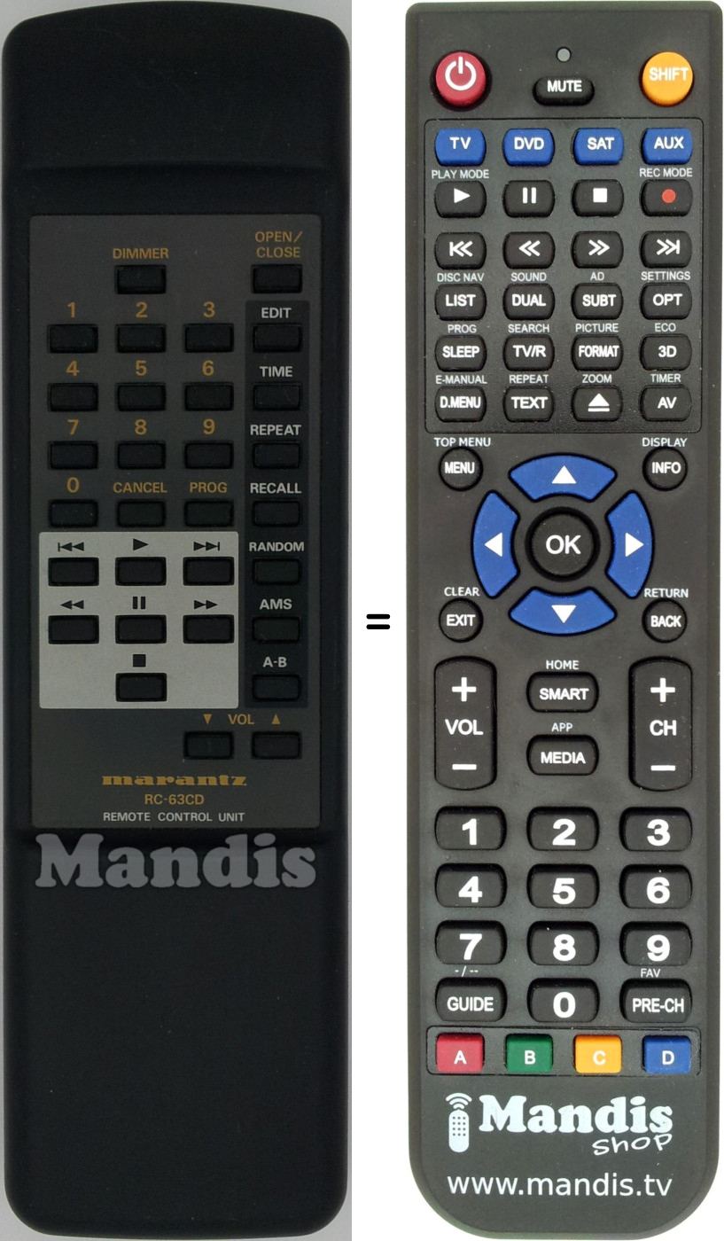 Replacement remote control Marantz RC-63CD