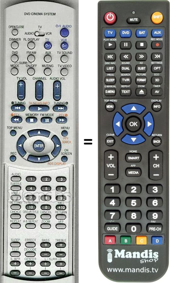Replacement remote control JVC RM-STHA55R