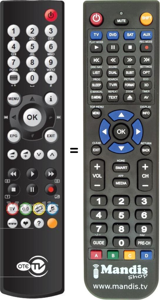 Replacement remote control 2252-580