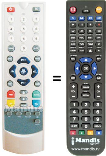 Replacement remote control MUSTEK REMCON1024