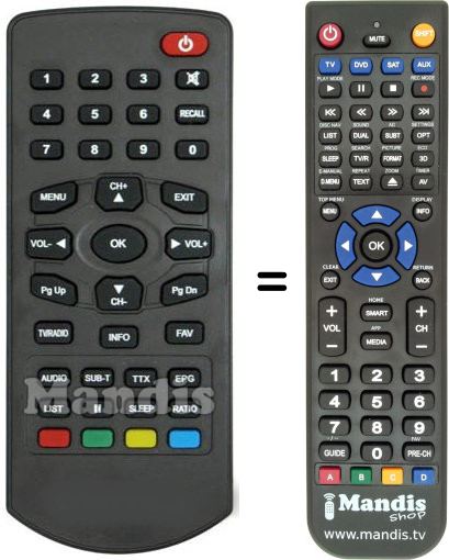 Replacement remote control United Remcon658