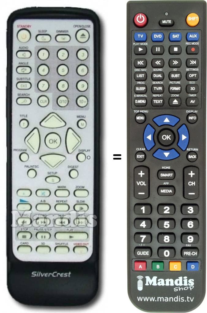 Replacement remote control Silvercrest BF-9000 G