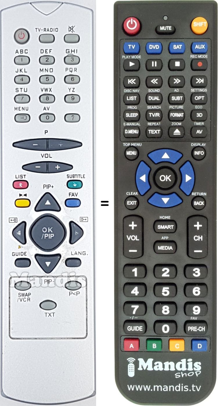 Replacement remote control KYOSTAR REMCON1043