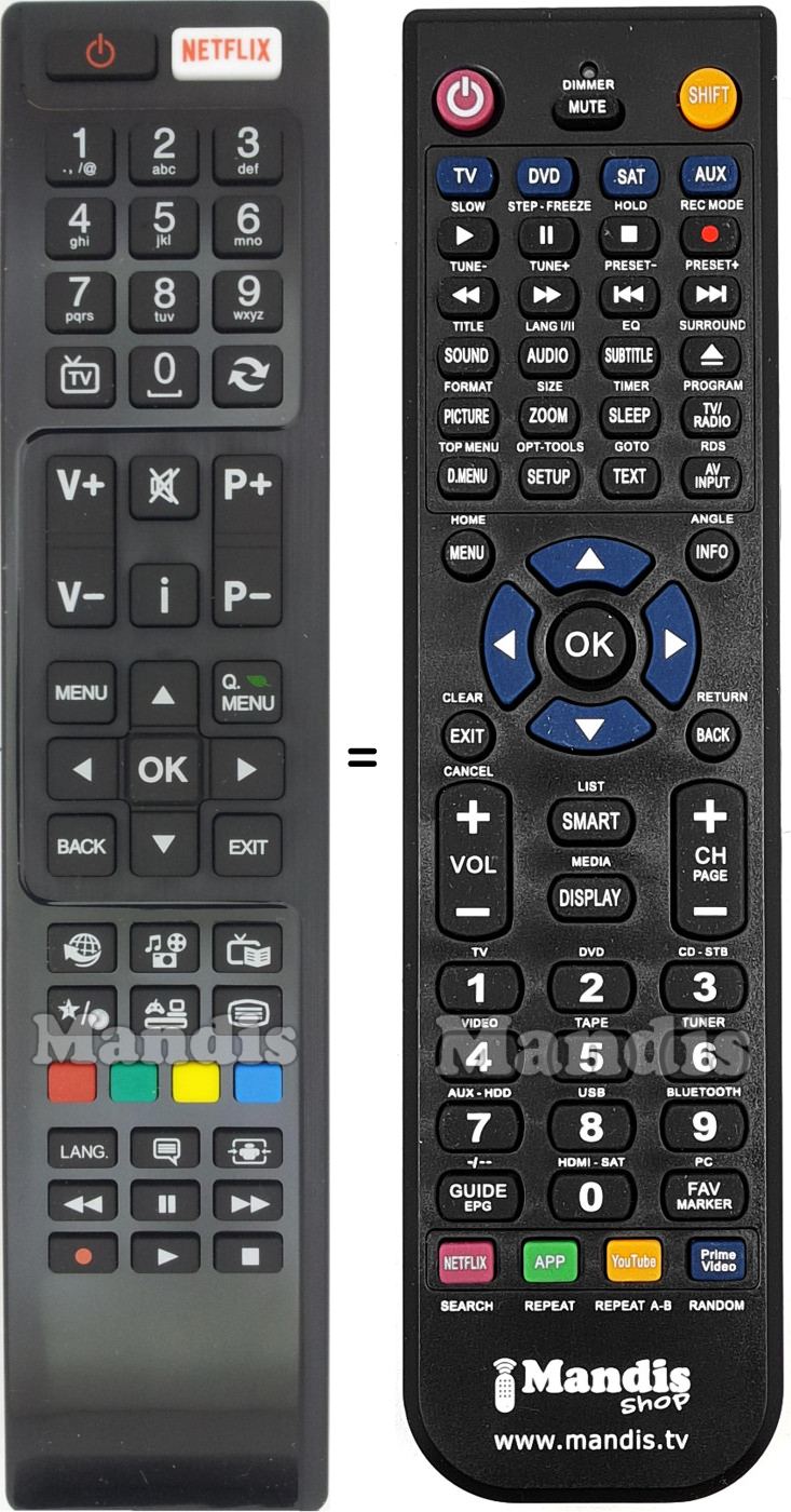 Replacement remote control Hitachi RC4848