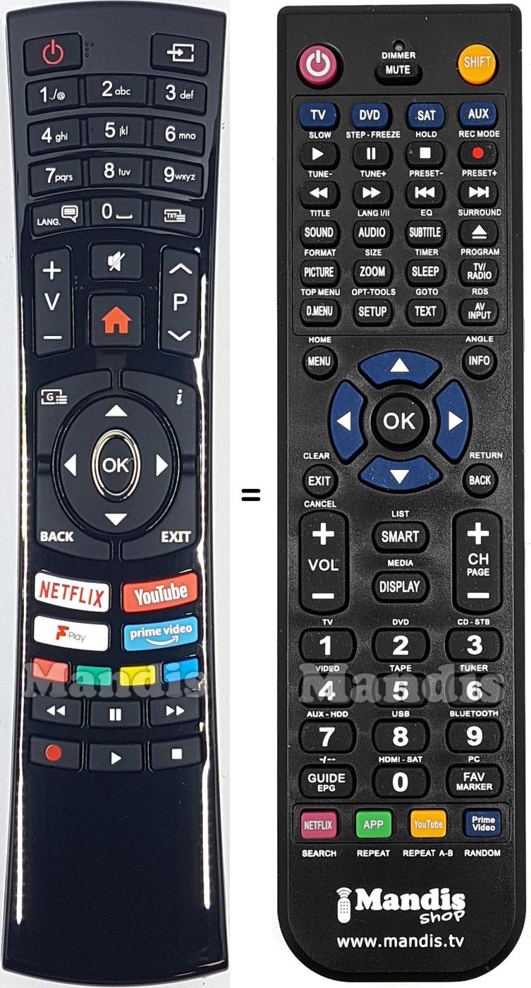 Replacement remote control Digihome RC4391P