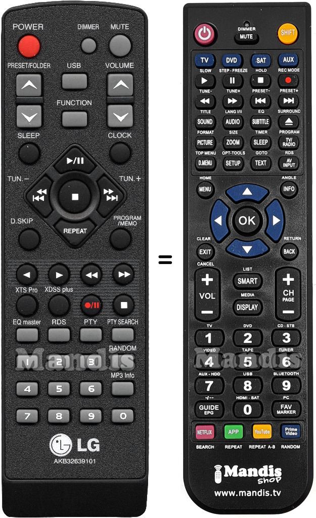 Replacement remote control AKB32639101