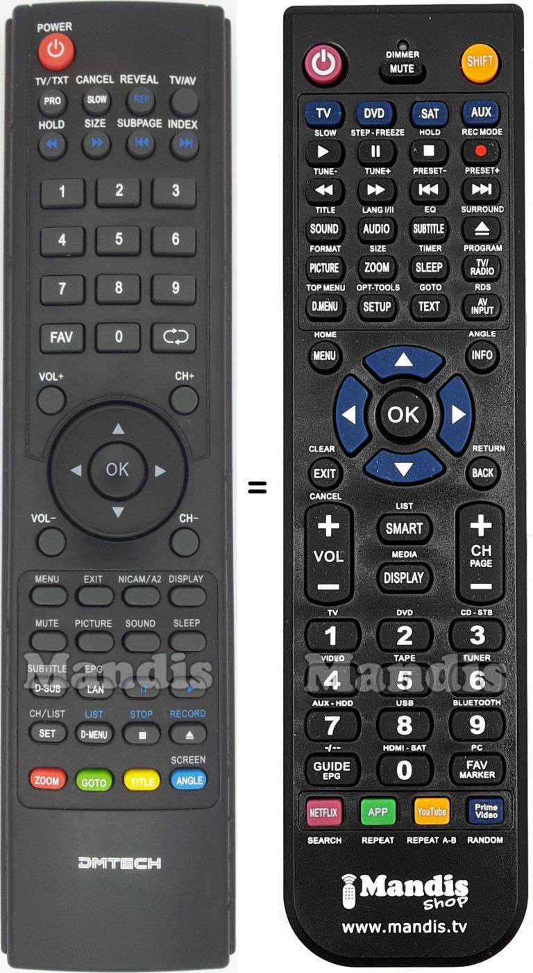 Replacement remote control DM19XTB-H3