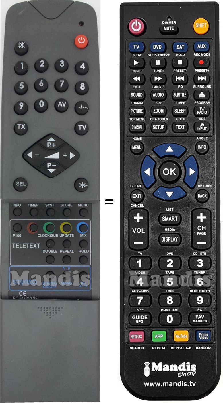 Replacement remote control Bluesky RC647340
