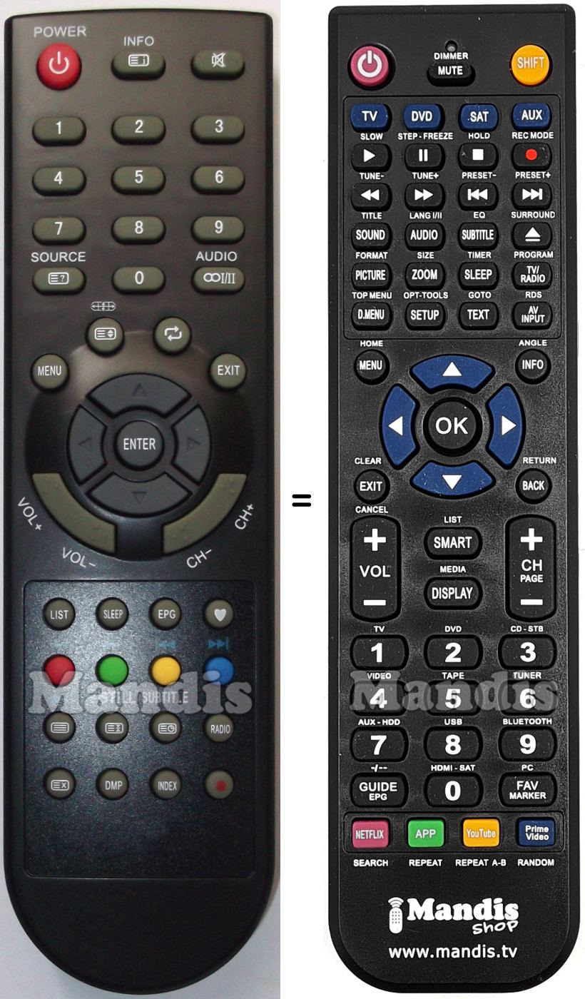 Replacement remote control United 810300002