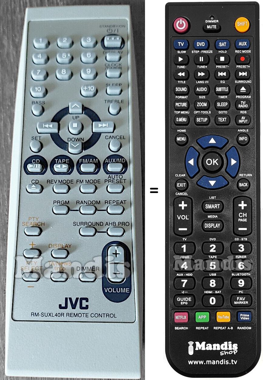 Replacement remote control JVC RM-SUXL40R
