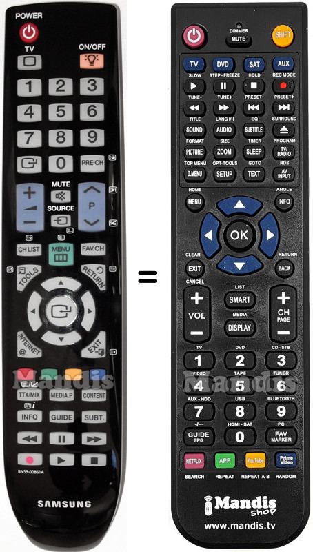 Replacement remote control Samsung BN59-00861A