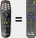 Replacement remote control for TVT 250 HDR