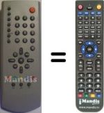 Replacement remote control Pacific PTV5104T