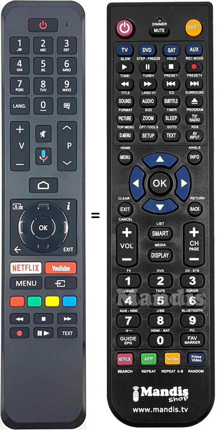 Replacement remote control RC43160N