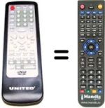 Replacement remote control United DVD8051