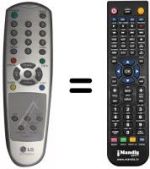 Télécommande équivalente LG CT 15Q91 KE / KEX