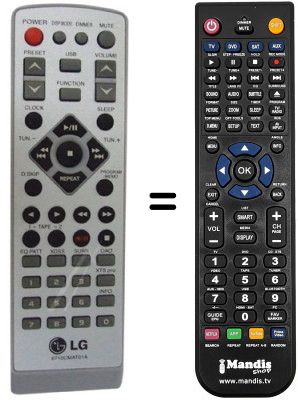 Télécommande équivalente LG 6710CMAT01A Télécommande équivalente LG 6710CMAT01A