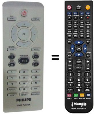 Replacement remote control Philips DVP3120