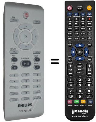 Replacement remote control Philips DVP3042 / 12