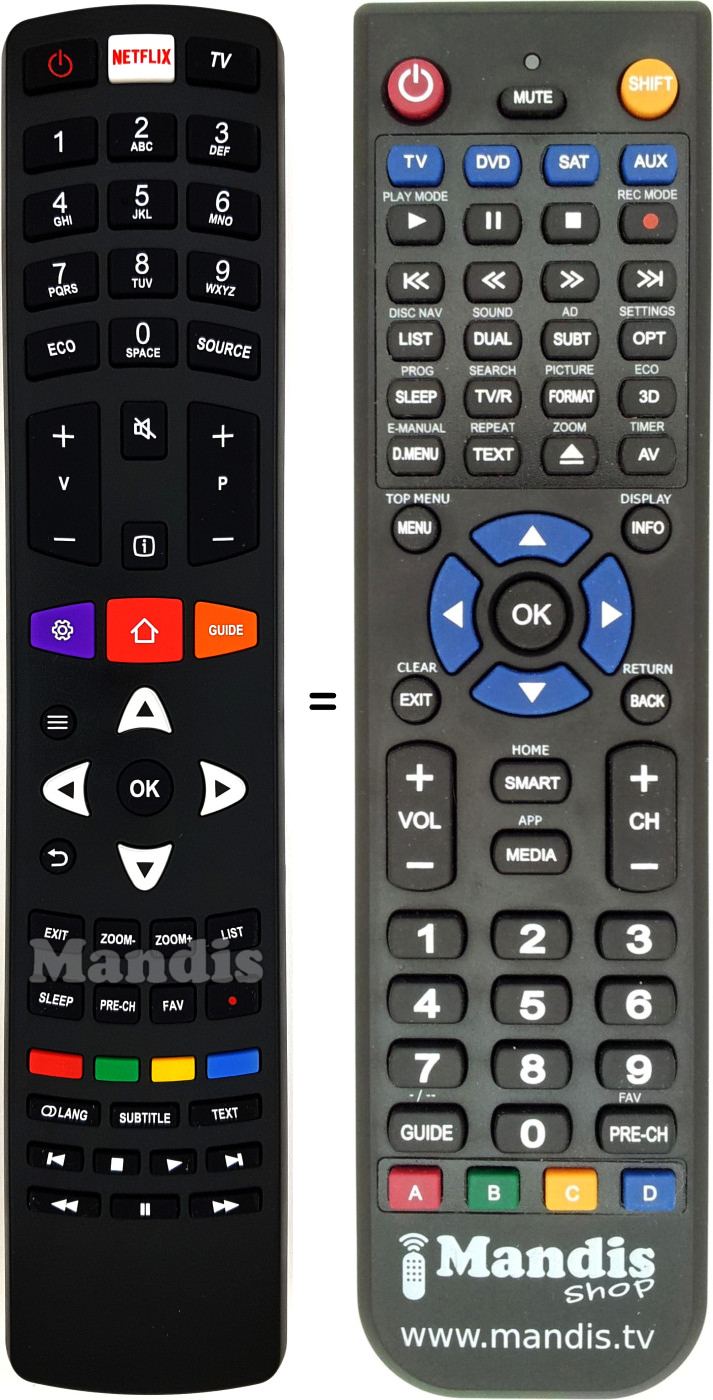 Replacement remote control Thomson 06-IRPT53-NRC311