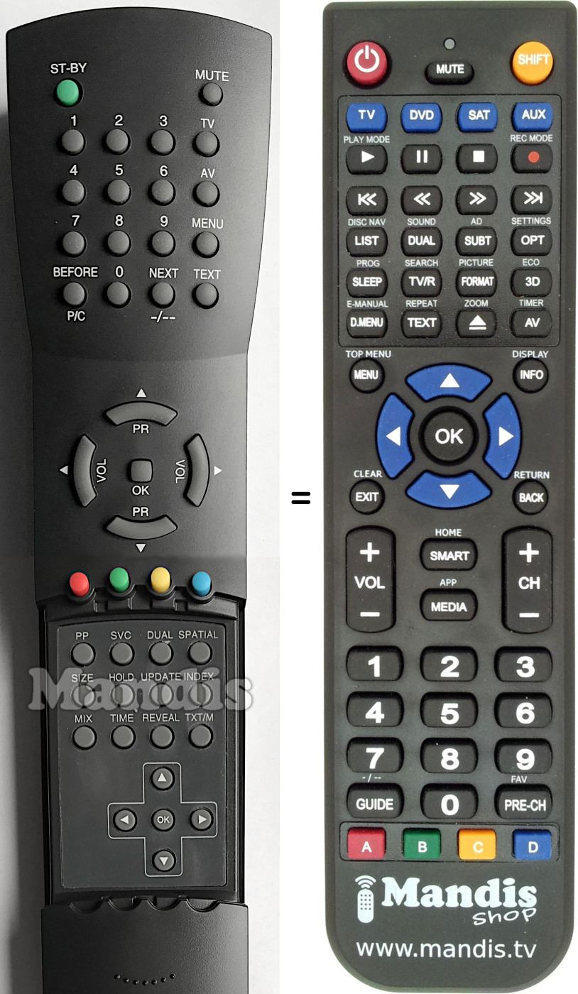 Replacement remote control LG 6710V00036Y