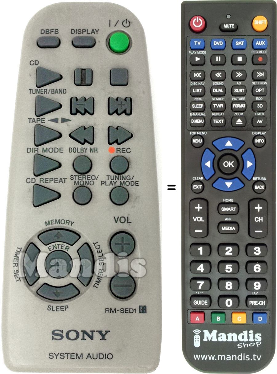 Gleichwertige Fernbedienung Sony RM-SED1