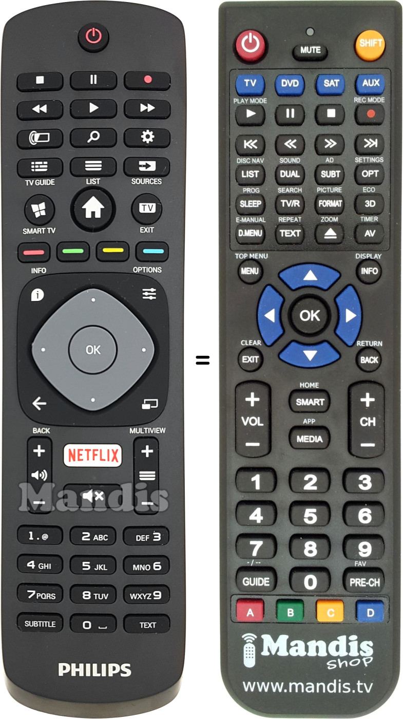 Replacement remote control Philips 996596004180