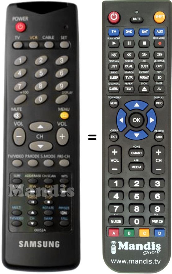 Replacement remote control Hanseatic AA59-00052A