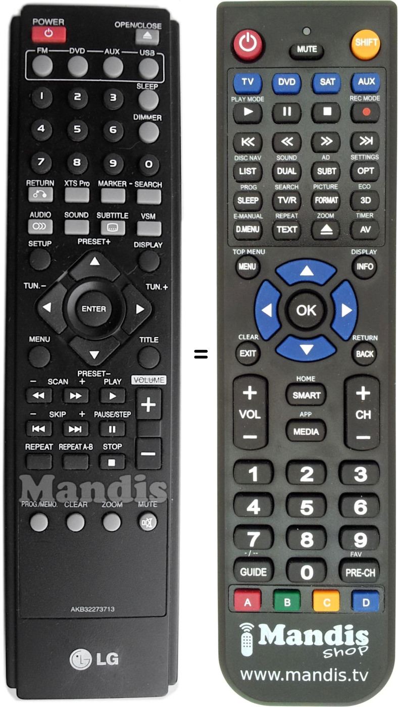 Replacement remote control AKB32273713