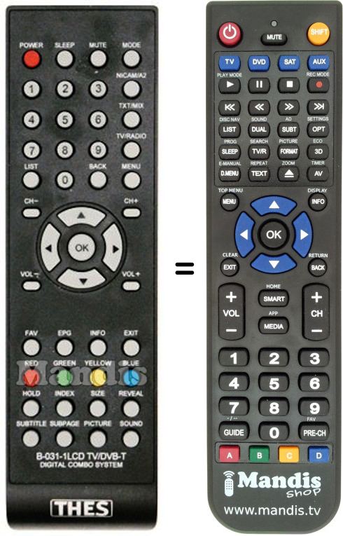 Replacement remote control B-031-SB