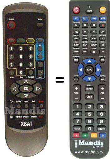 Replacement remote control Xsat REMCON724