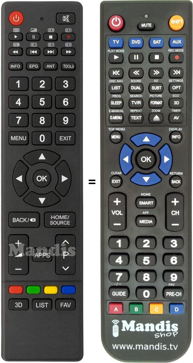 Replacement remote control United GCBLTV61AL