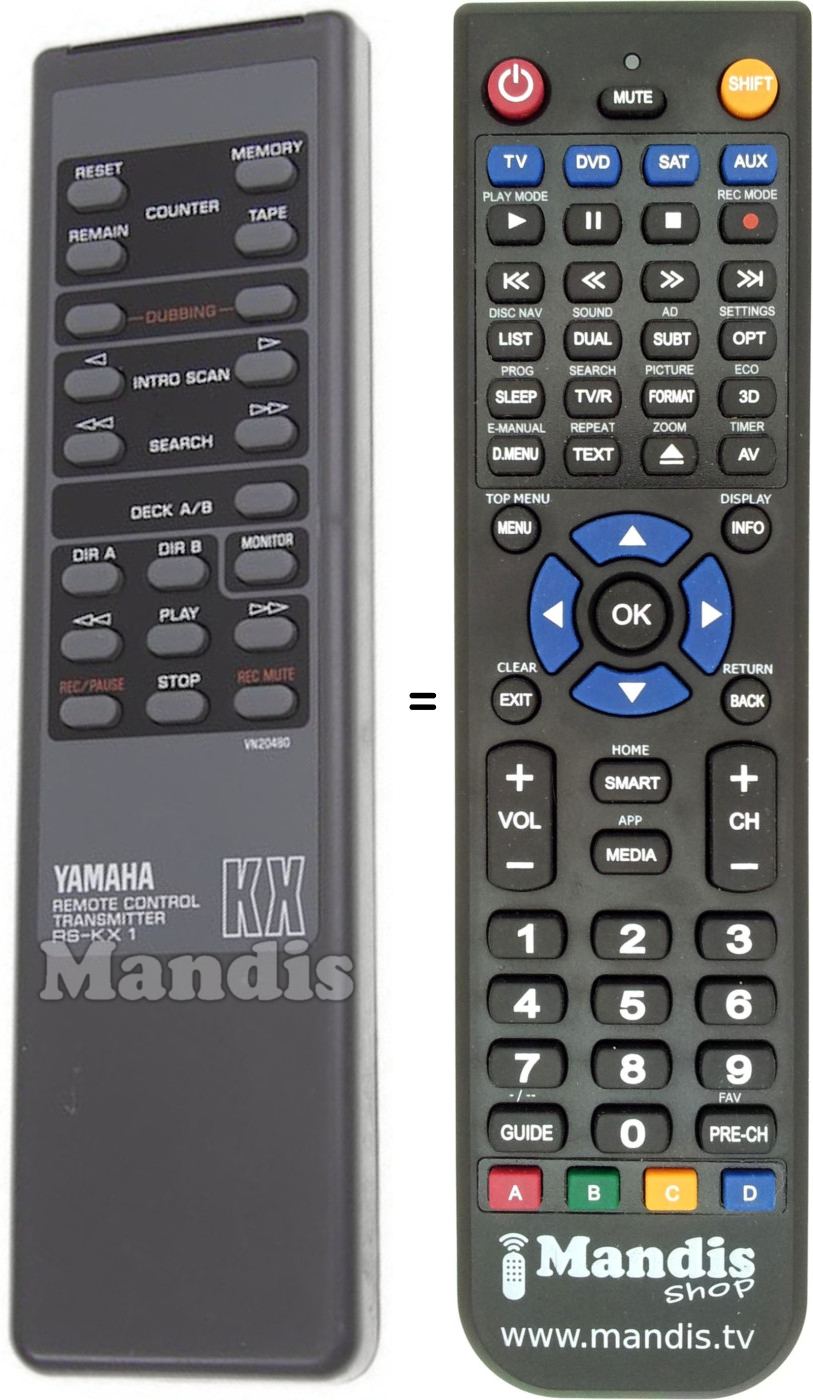 Replacement remote control Yamaha RS-KX1