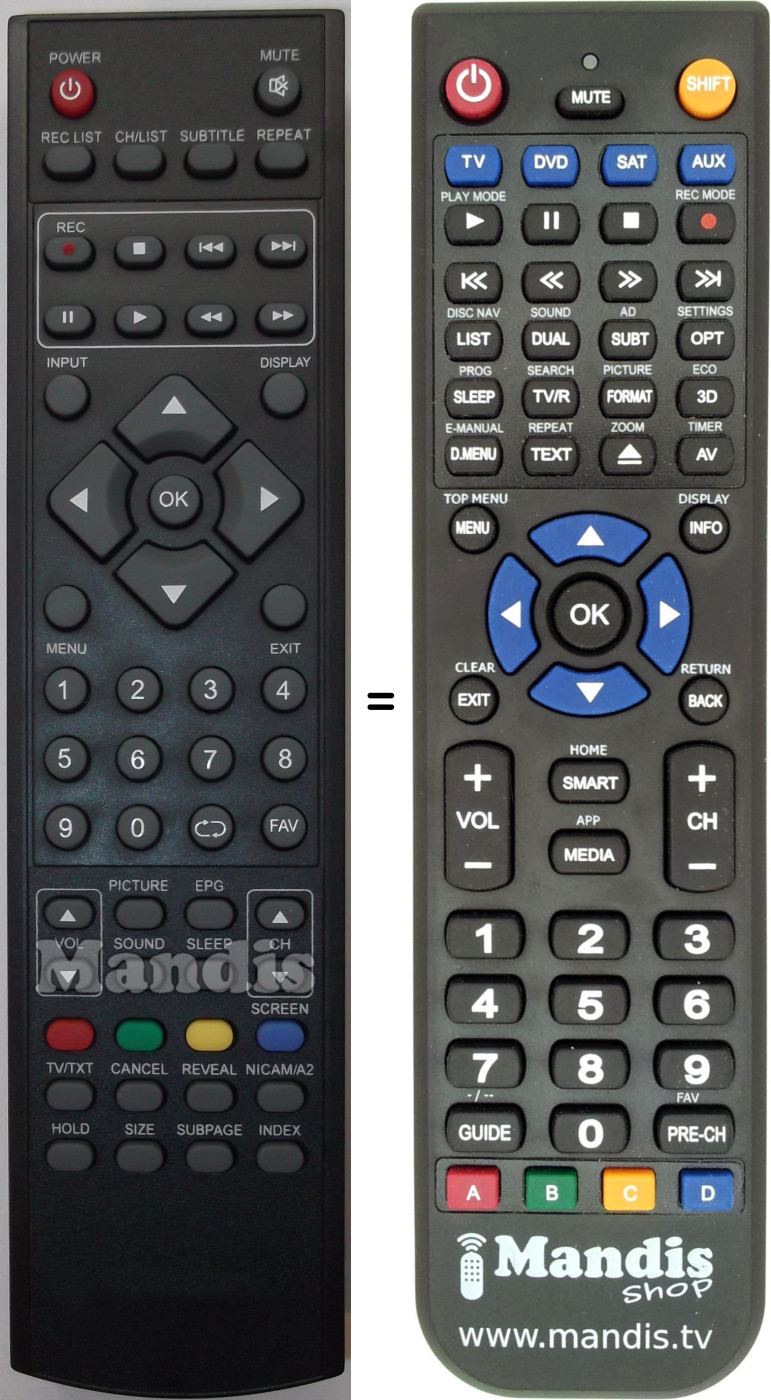Replacement remote control V32NFHTUV