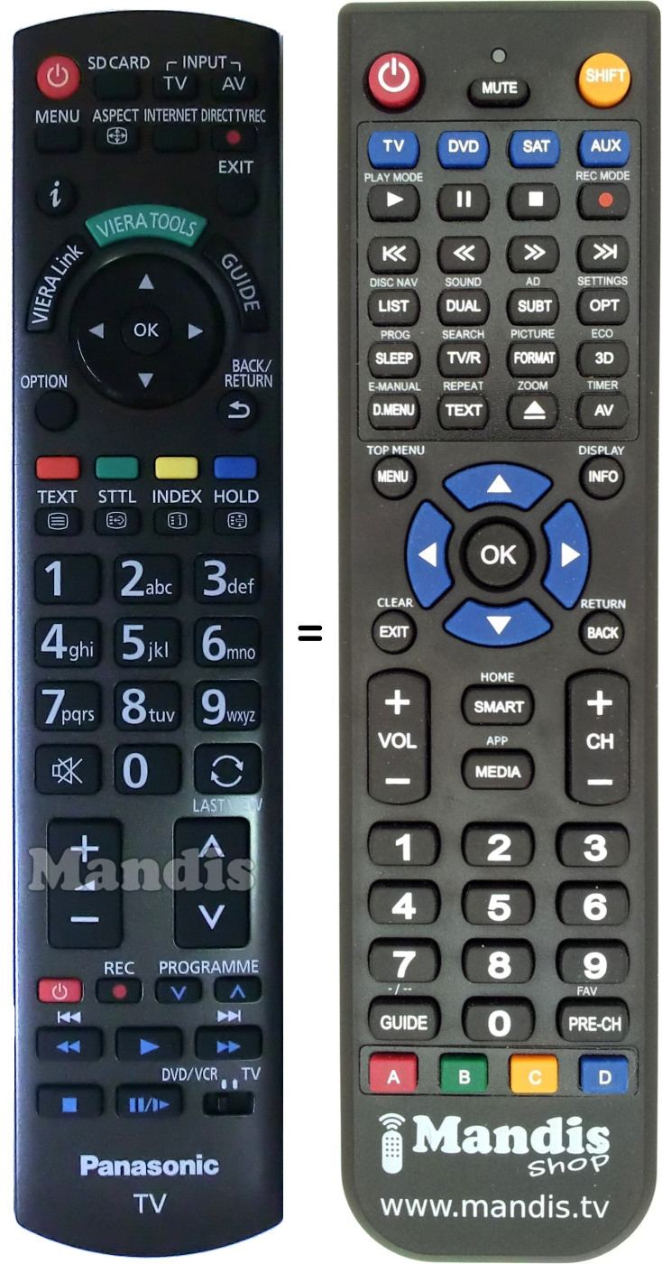 Replacement remote control Panasonic N2QAYB000672