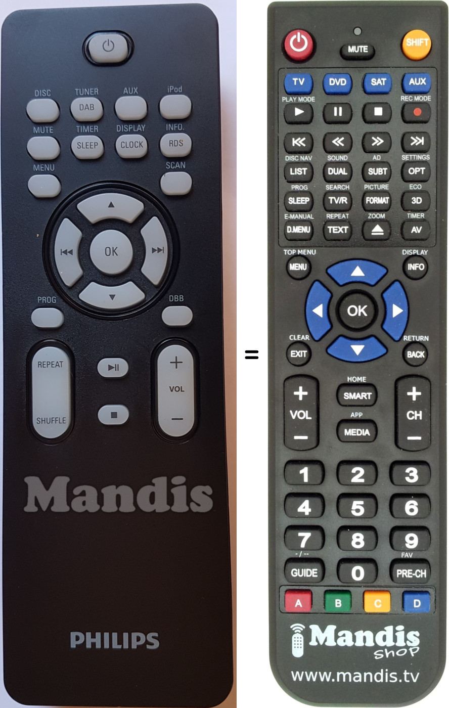 Replacement remote control Philips 996510017953