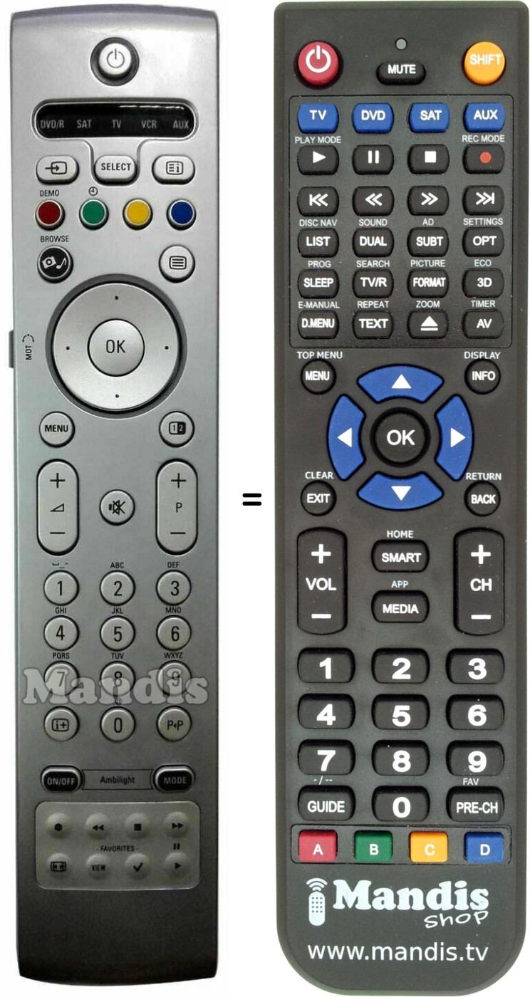Replacement remote control Philips RC4310