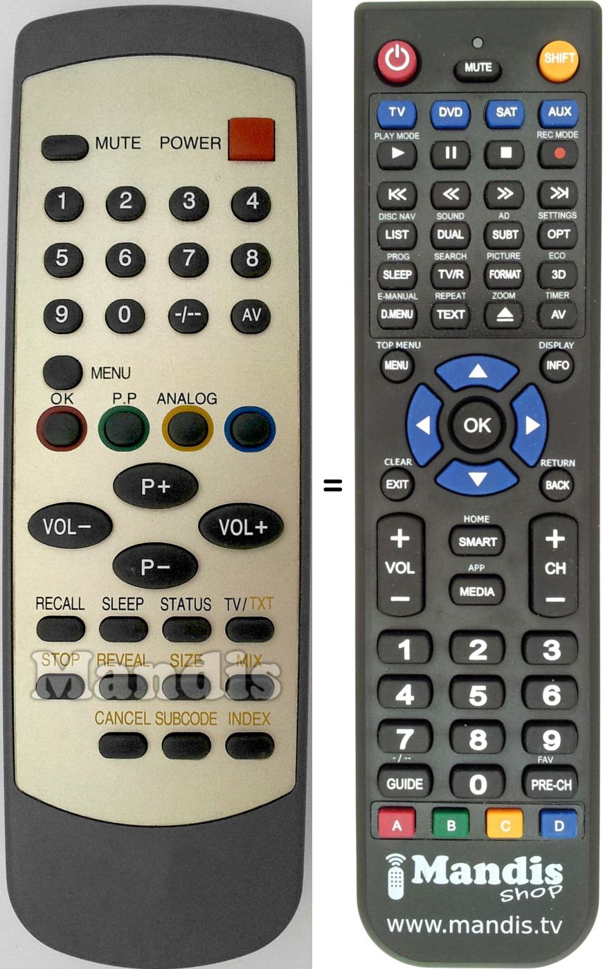Replacement remote control VOXSON REMCON1529