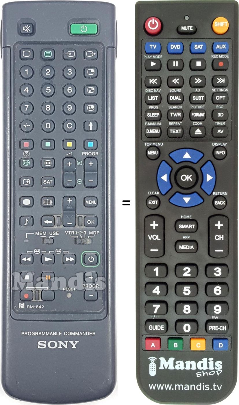 Télécommande équivalente RM842