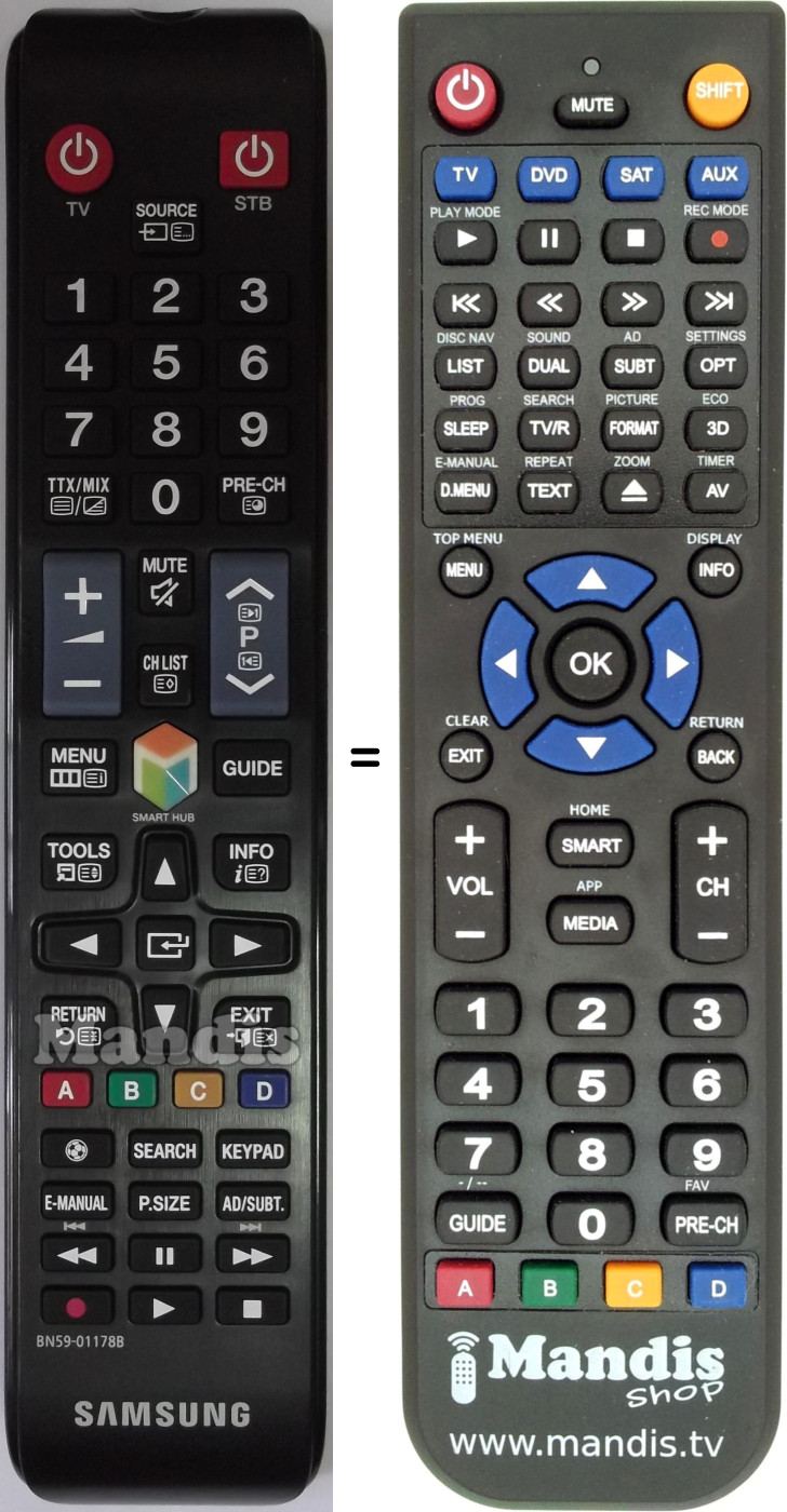 Replacement remote control Samsung BN59-01178B