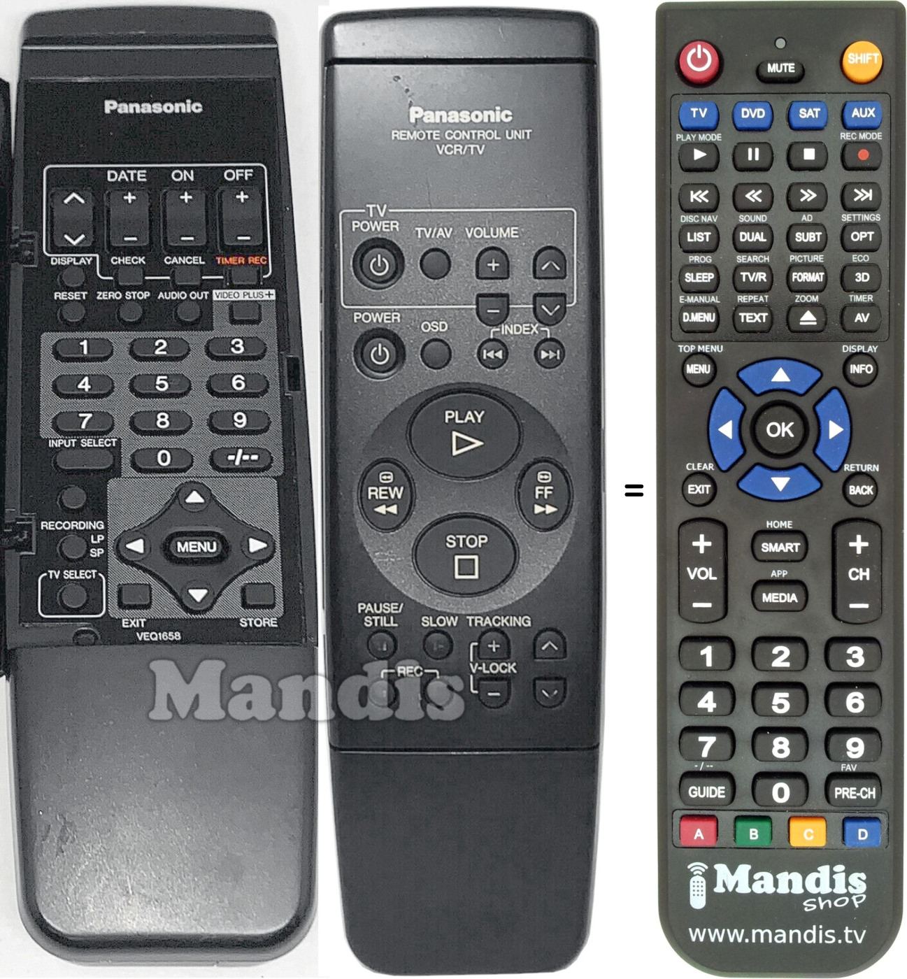 Replacement remote control Toshiba VEQ1658
