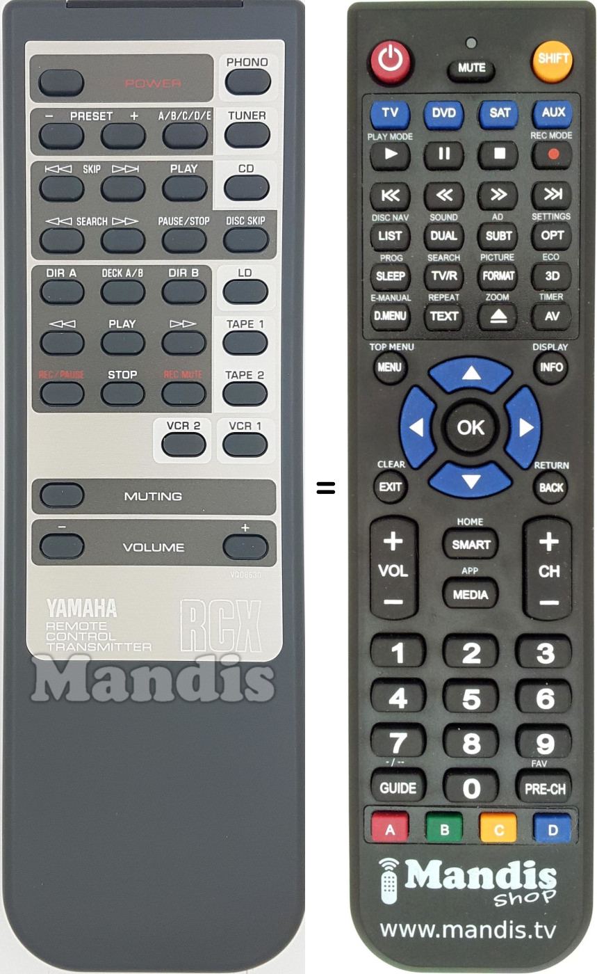 Replacement remote control Yamaha VQ08630