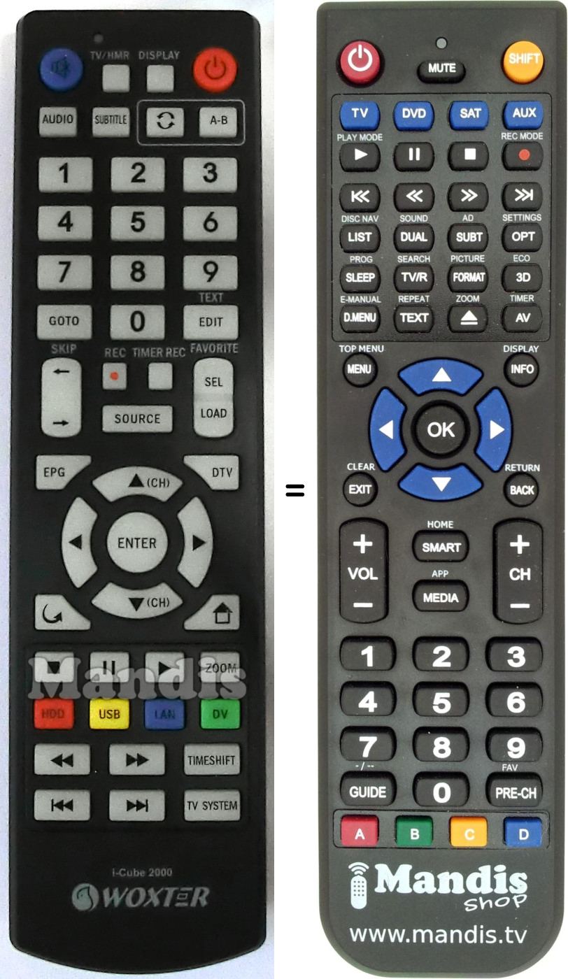 Replacement remote control 4GEEK I-CUBE2000