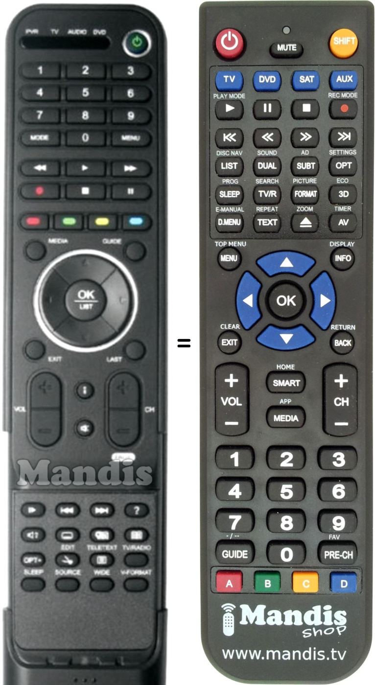 Replacement remote control RM-301