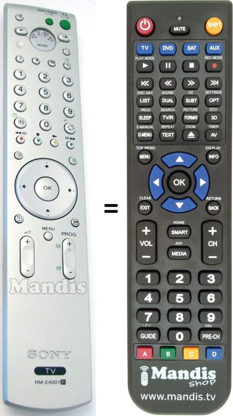 Télécommande équivalente Sony RM-EA001