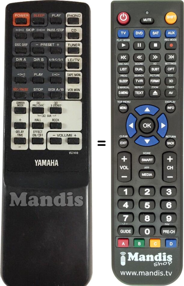 Télécommande équivalente Yamaha VS71410