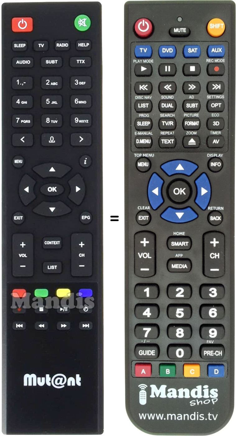 Replacement remote control Mut@nt HD51